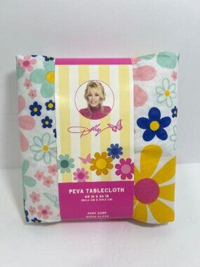 Dolly Parton Daisies Tablecloth 60 x 84 Peva Easy Clean Polyester